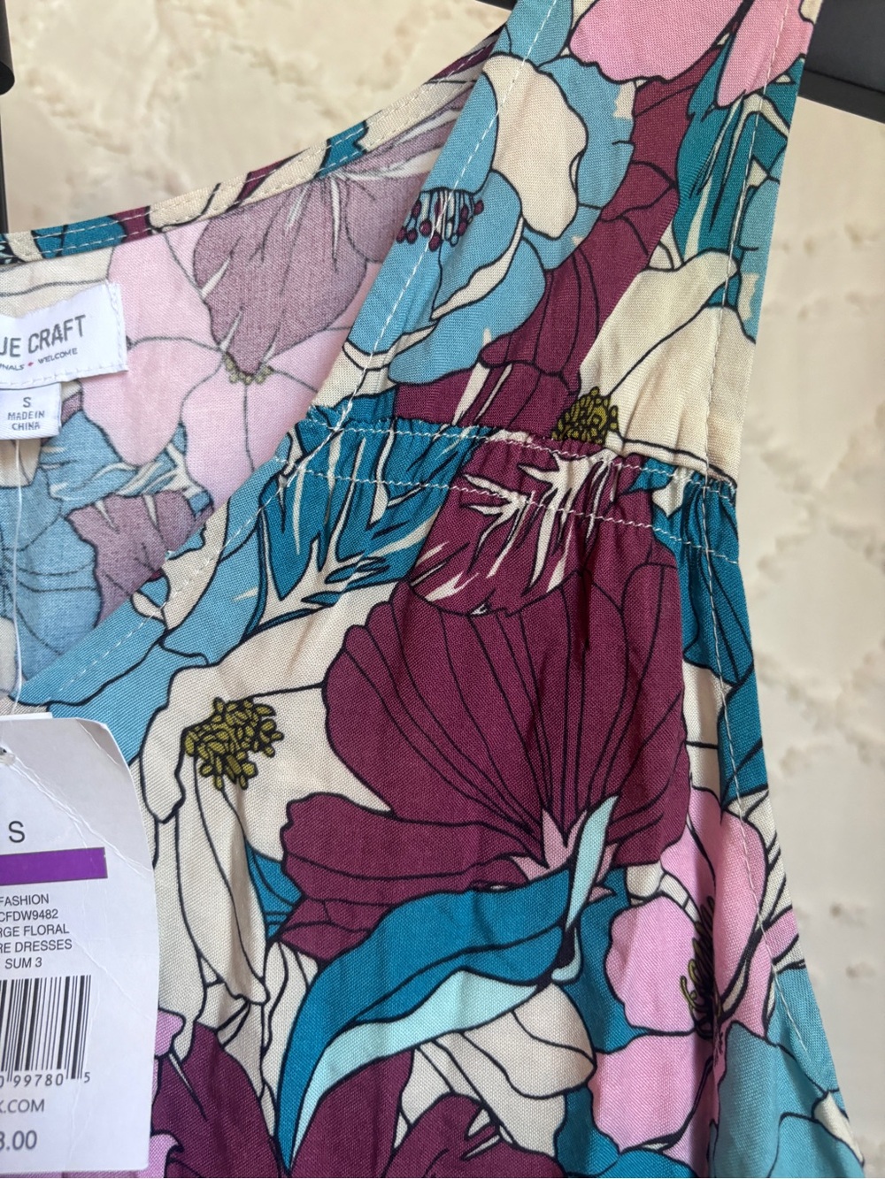 NWT True Craft Floral Tiered Midi Dress Small Boho Sleeveless Rayon Cottagecore - Picture 5 of 10